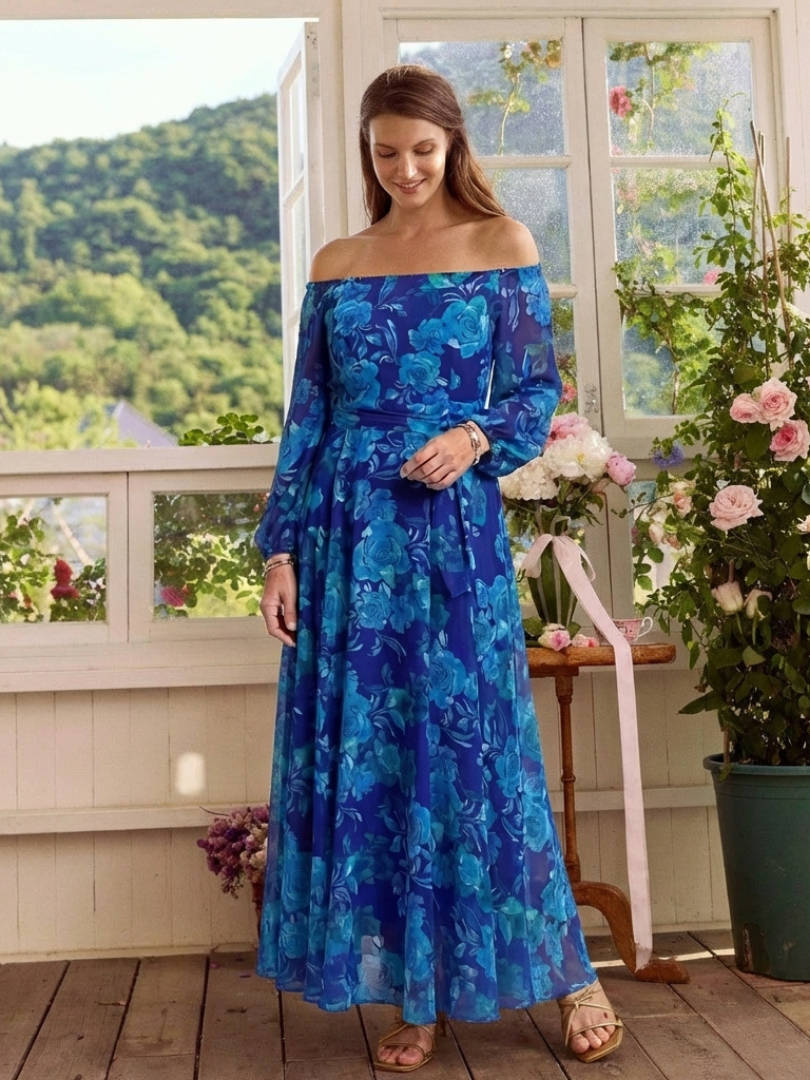 Aurelia | Off Shoulder Floral Maxi Dress