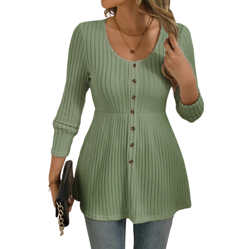 Dolly | Polished Round Neck Long Sleeve Top