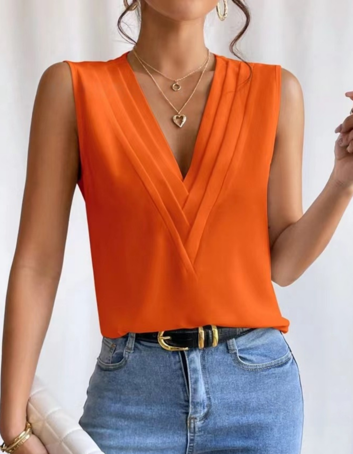 Jade | Lightweight Sleeveless V-Neck Top
