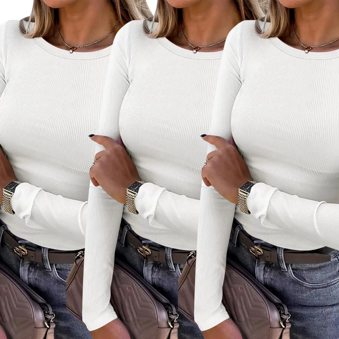 Karin | Basic Comfortable Ribbed Crewneck Shirt