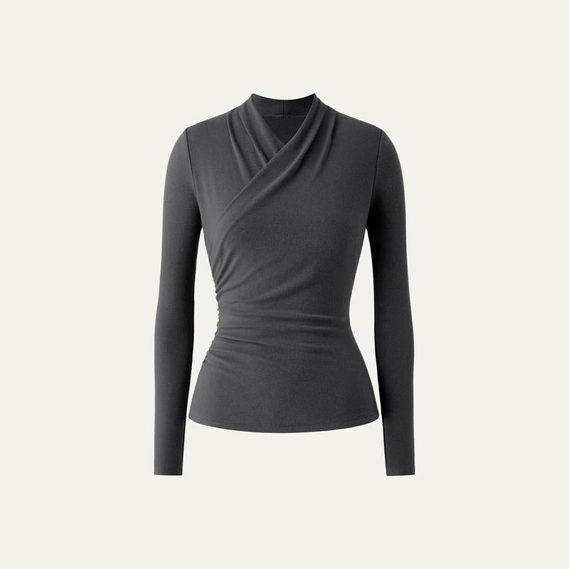 Nicat | Simple Surplice Long Sleeve Top
