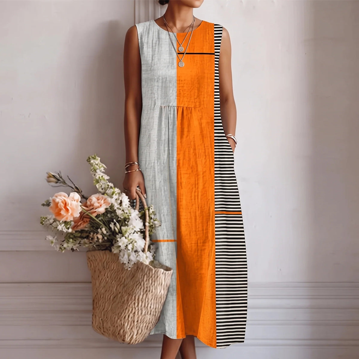 Alba | Sleeveless Floral Maxi Dress