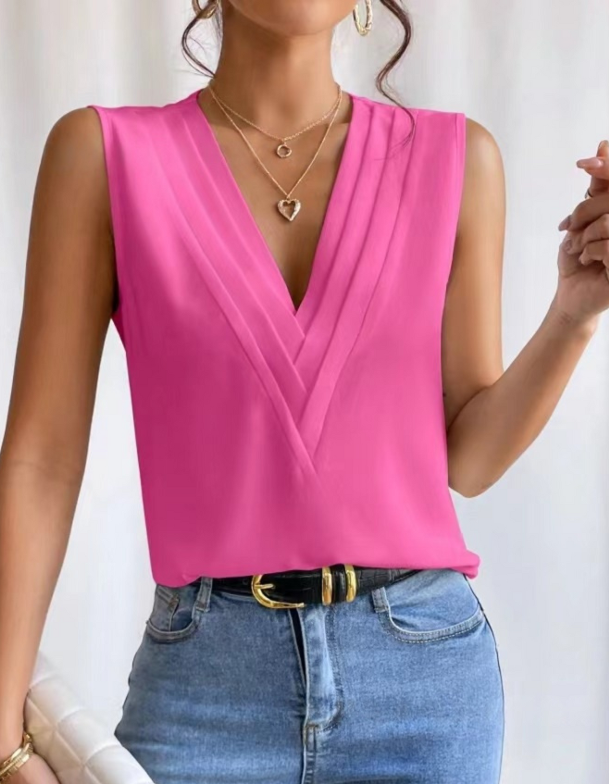 Jade | Lightweight Sleeveless V-Neck Top