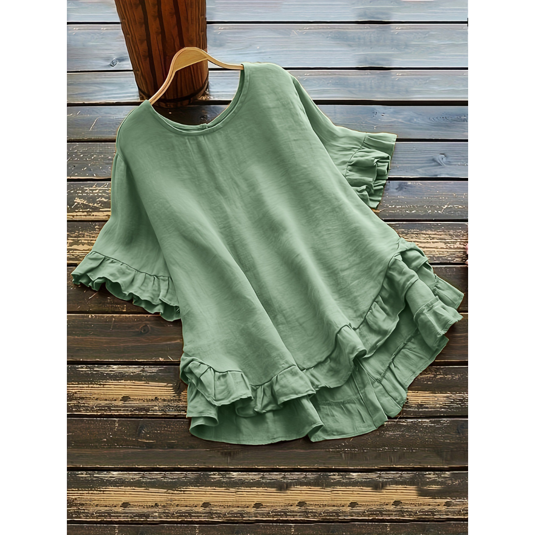 Evitat | Simple Plus Size Ruffle Hem