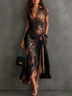 Adriana | Collared Wrap Maxi Dress