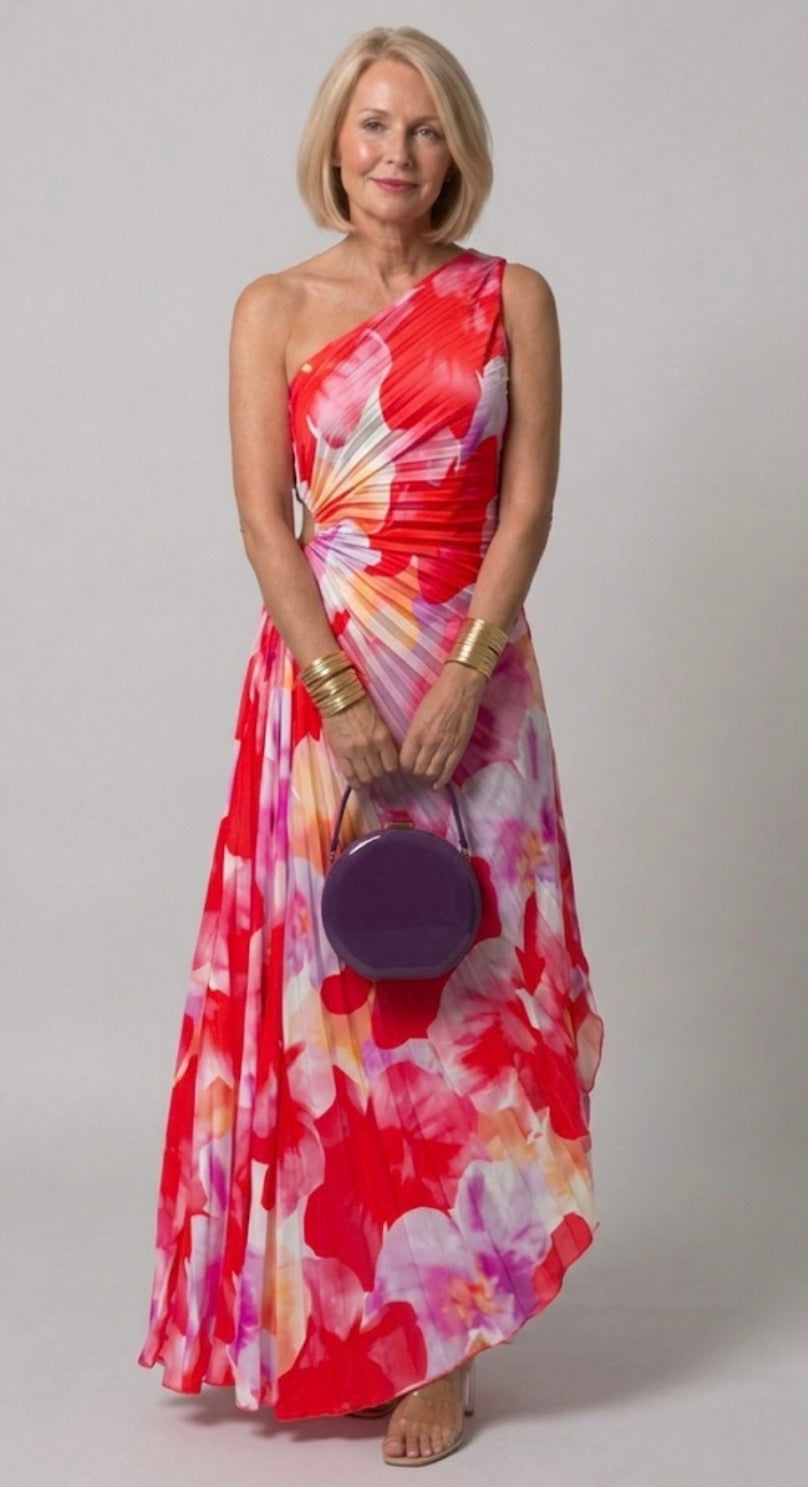 Camille | Vibrant Tropical Evening Dress