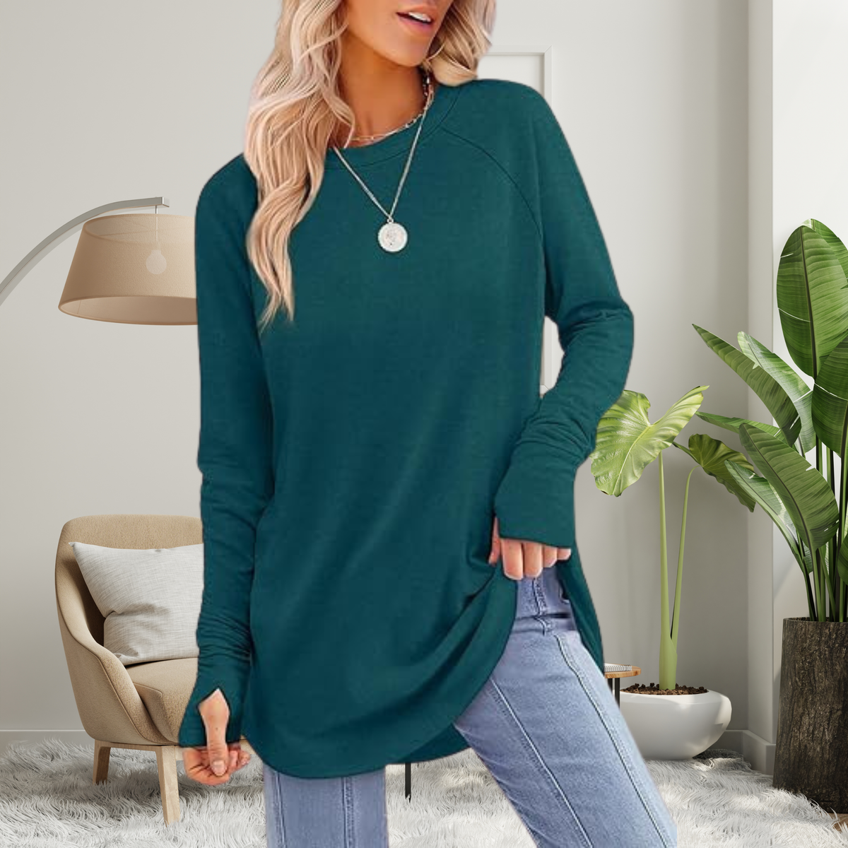 Stellan | Casual Long Sleeve Thumb Hole Top