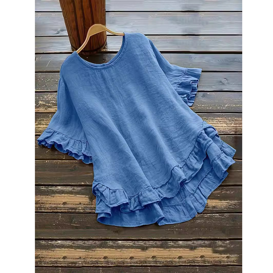 Evitat | Simple Plus Size Ruffle Hem