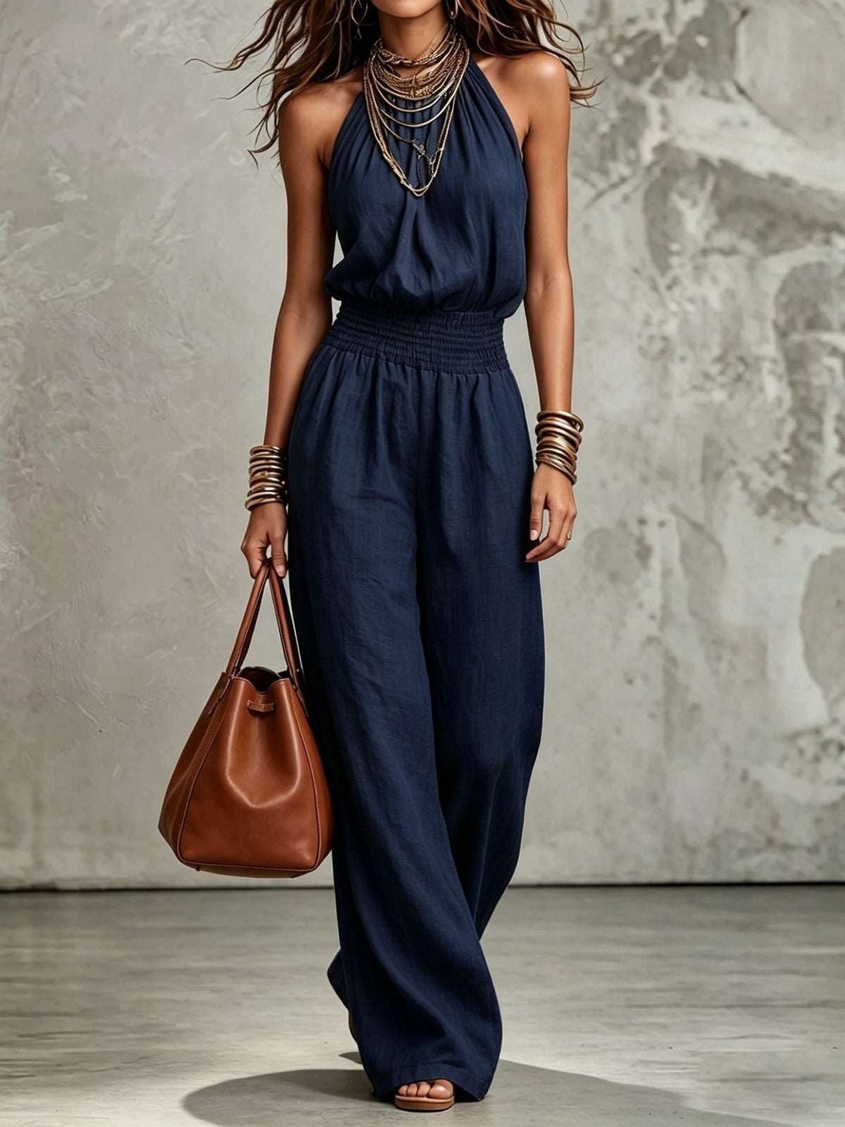 Sienna | Elegant Halter Neck Jumpsuit for Women