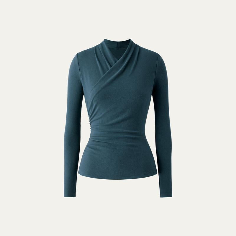 Nicat | Simple Surplice Long Sleeve Top