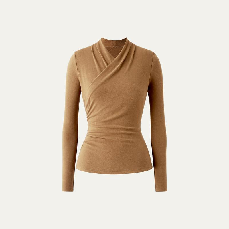Nicat | Simple Surplice Long Sleeve Top