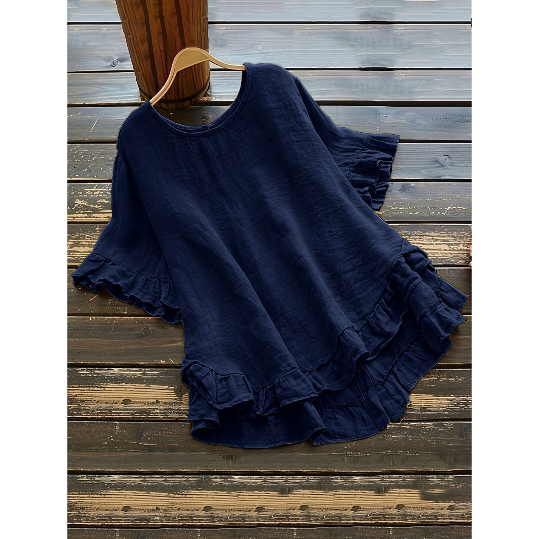 Evitat | Simple Plus Size Ruffle Hem