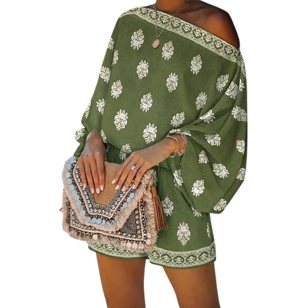 Zindel | Boho Lantern Sleeve Linen Co-Ord Set