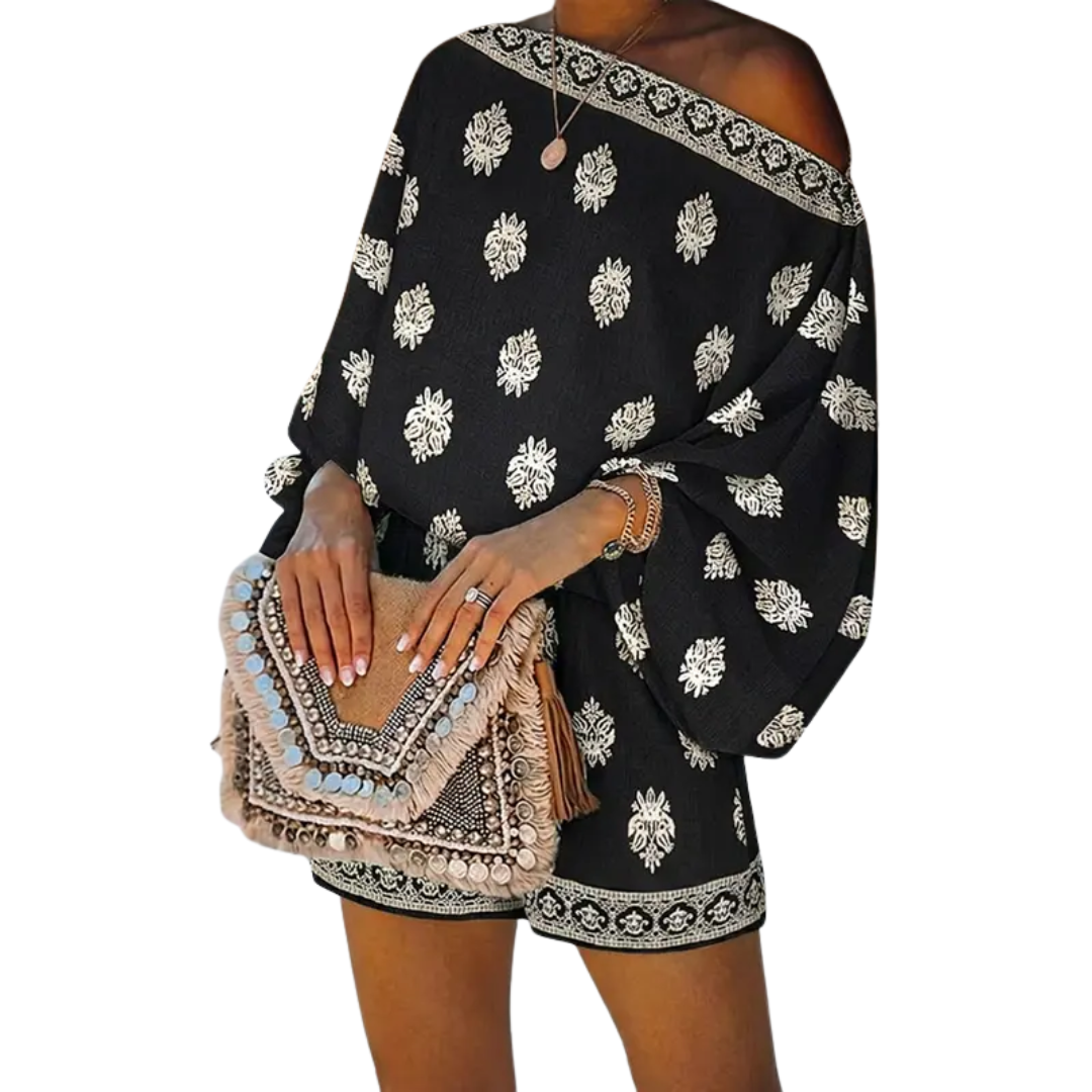 Zindel | Boho Lantern Sleeve Linen Co-Ord Set