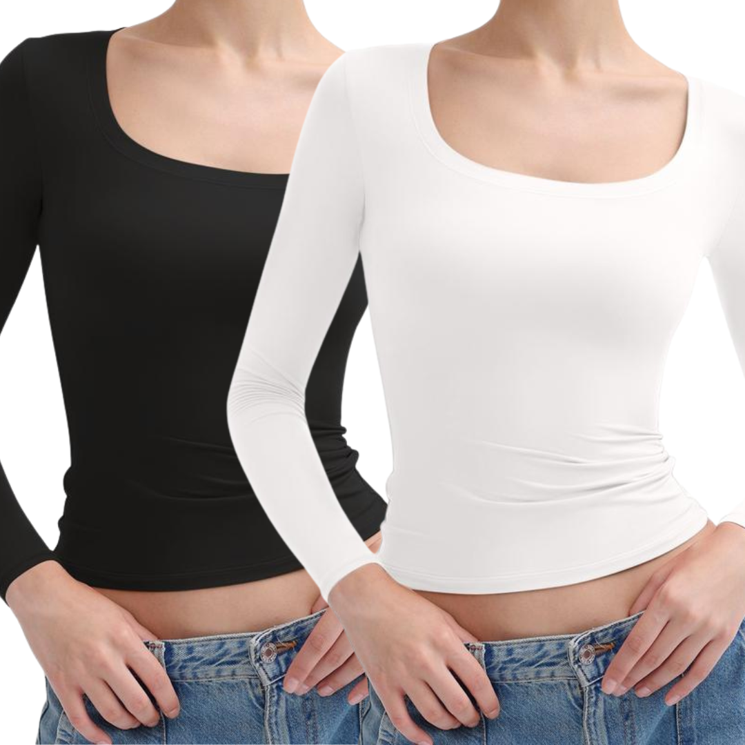 Ninat | Scoop Neck Long Sleeve Double