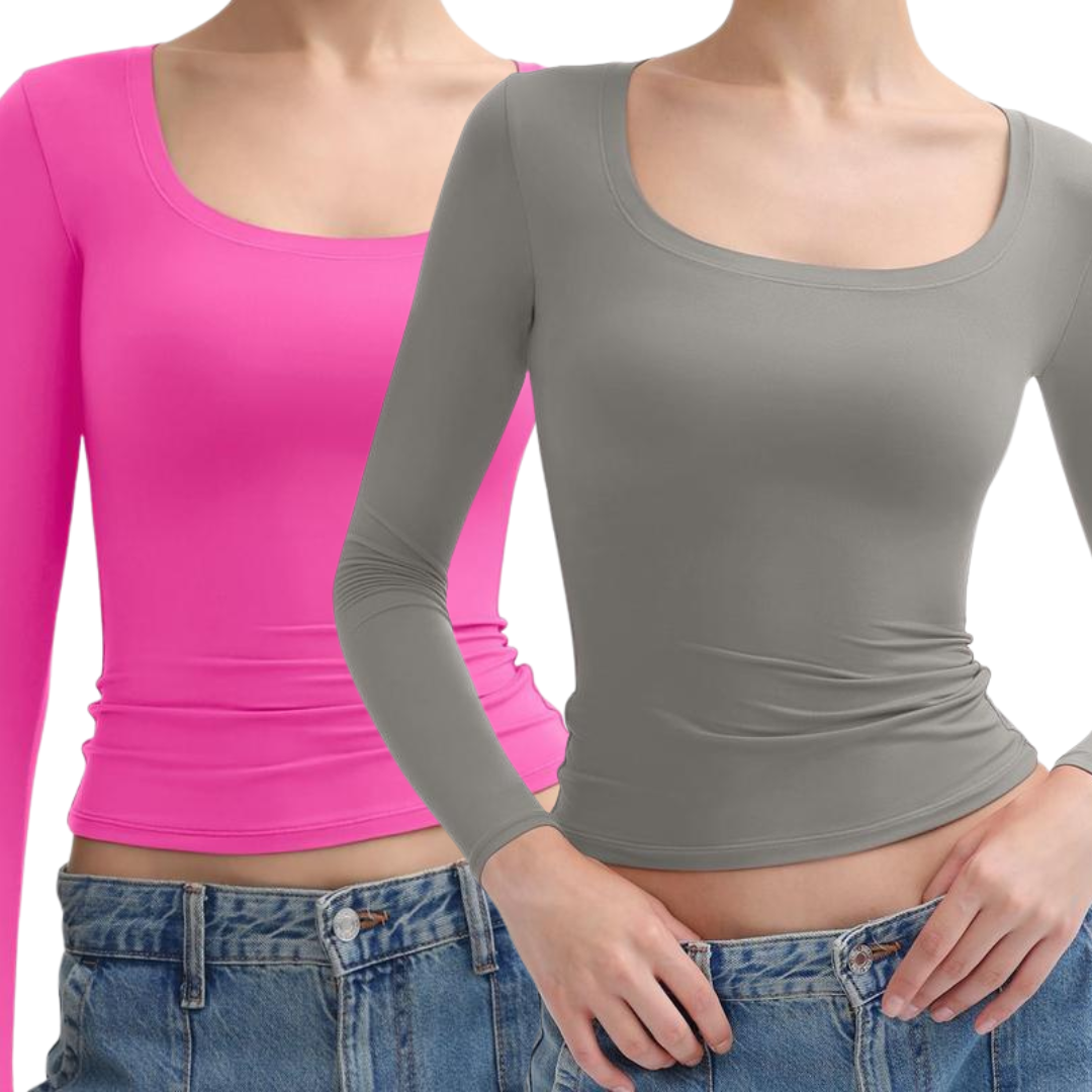 Ninat | Scoop Neck Long Sleeve Double