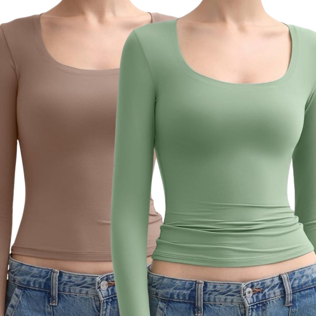 Ninat | Scoop Neck Long Sleeve Double