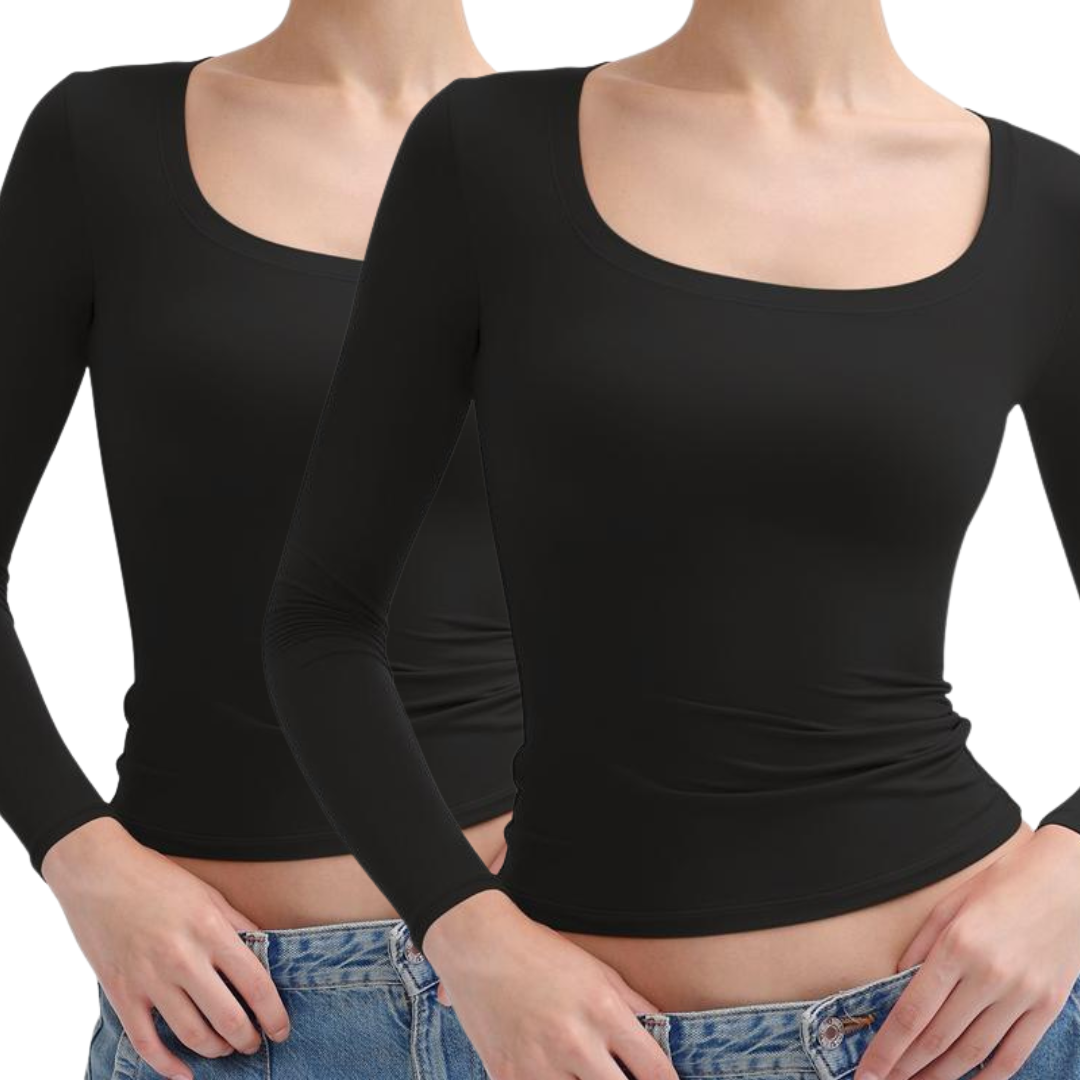 Ninat | Scoop Neck Long Sleeve Double