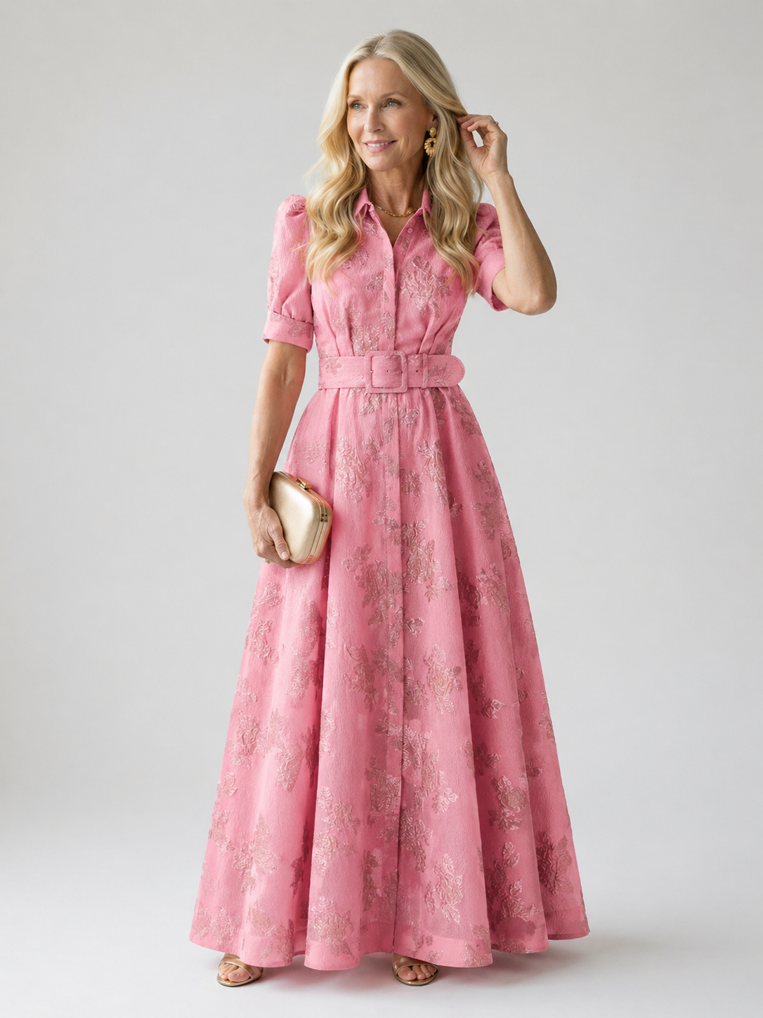 Margot | Belted Floral Maxi Dress