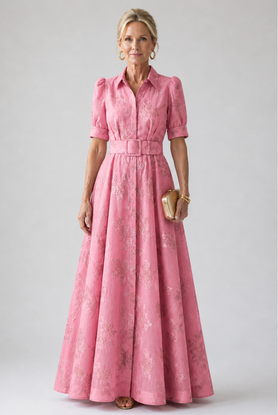 Margot | Belted Floral Maxi Dress