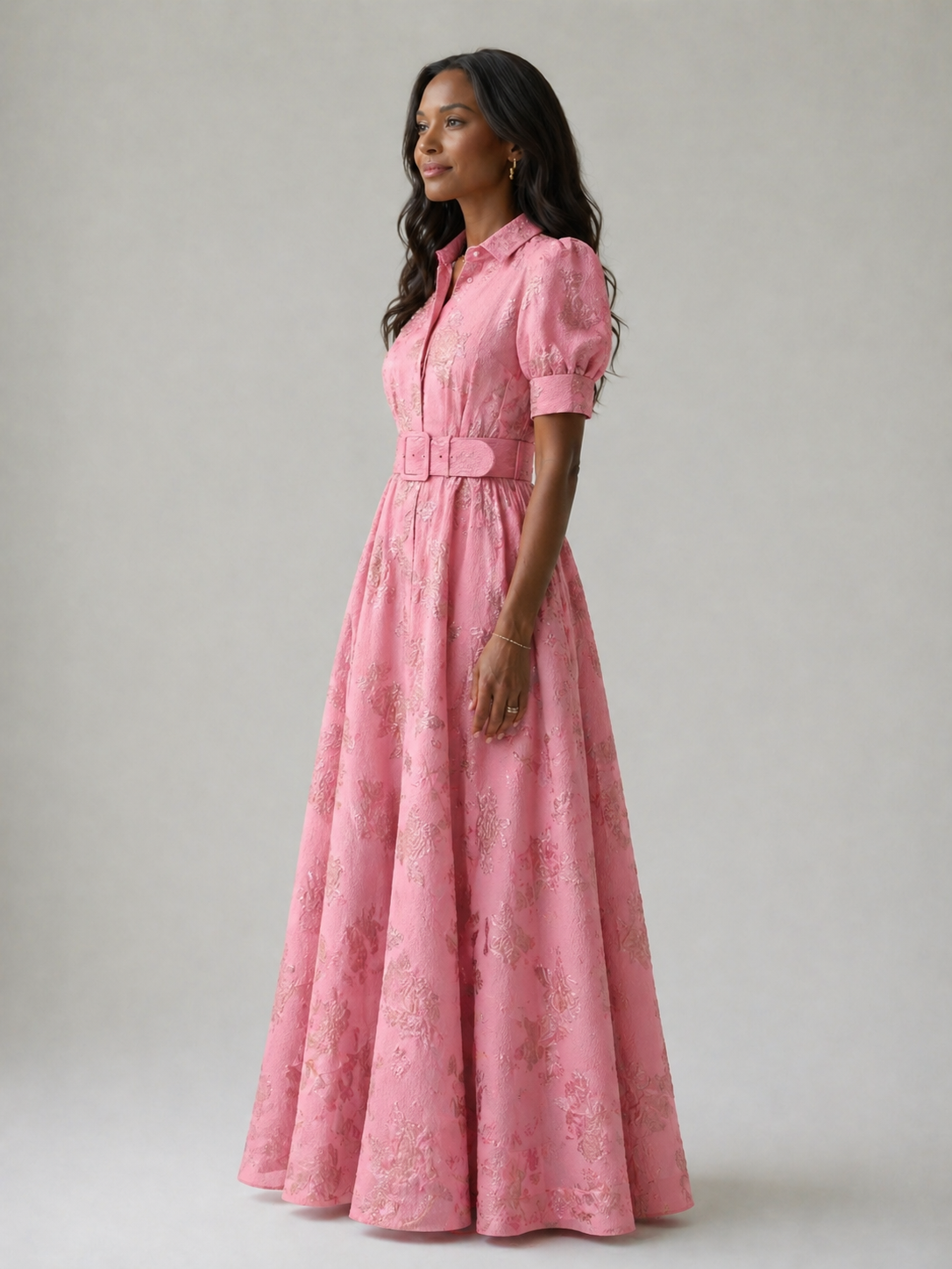 Margot | Belted Floral Maxi Dress