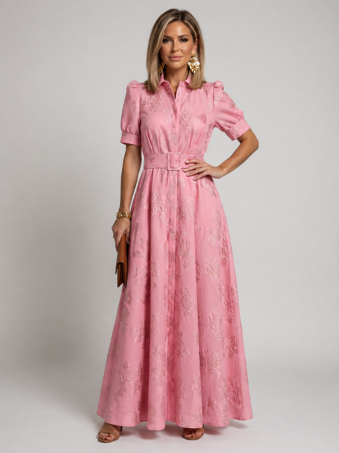 Margot | Belted Floral Maxi Dress