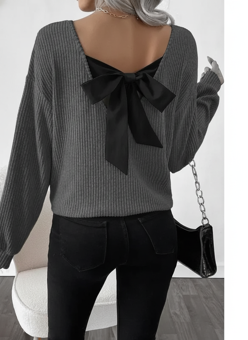 Taylor | Women's Casual Loose Fit T-Shirt Back Bow Design