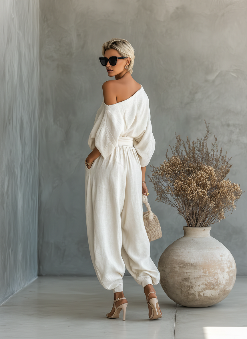 Selene | Relaxed Draped Two-Piece Set