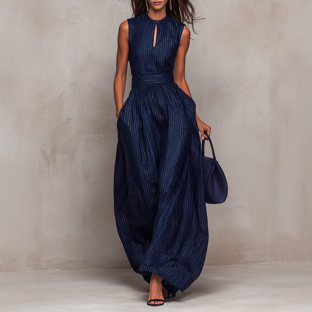 Celeste | Metallic Pinstripe Jumpsuit