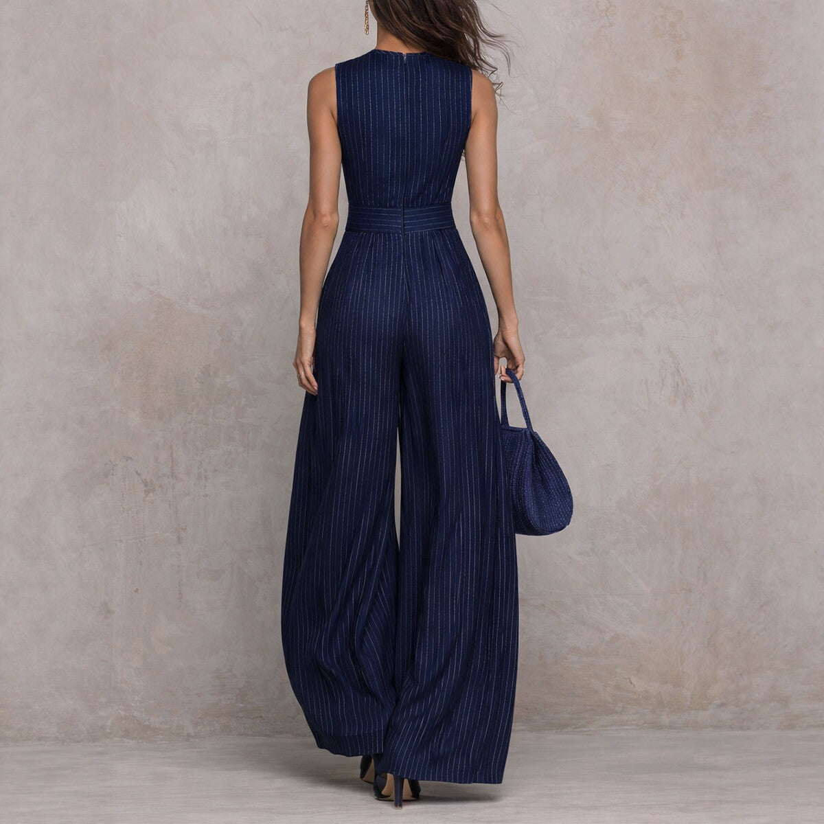 Celeste | Metallic Pinstripe Jumpsuit