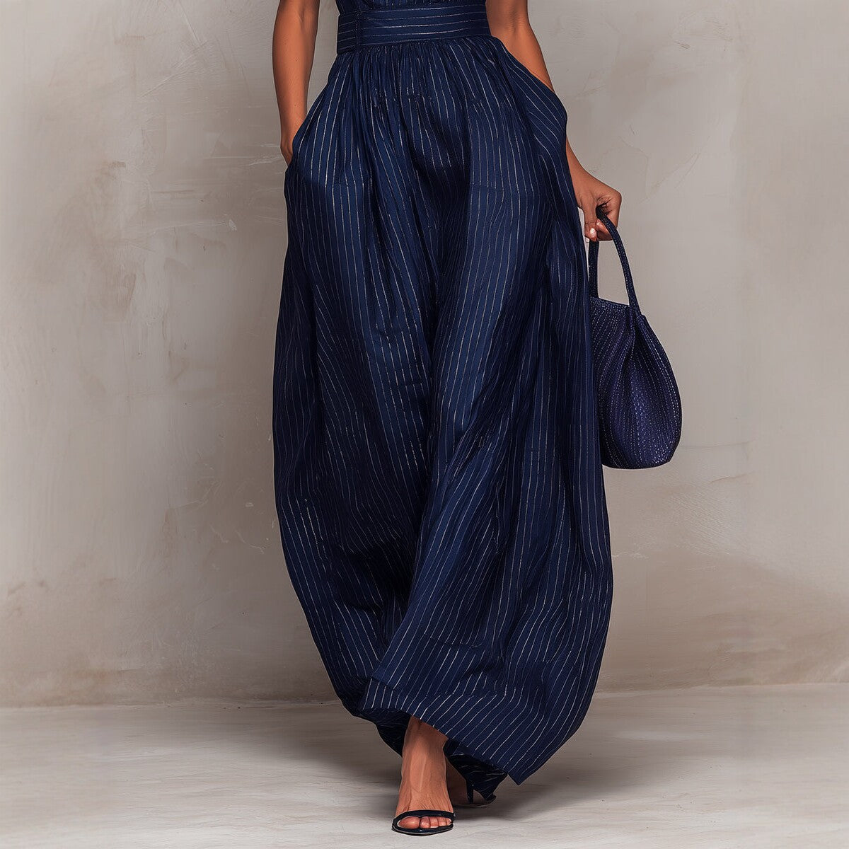 Celeste | Metallic Pinstripe Jumpsuit