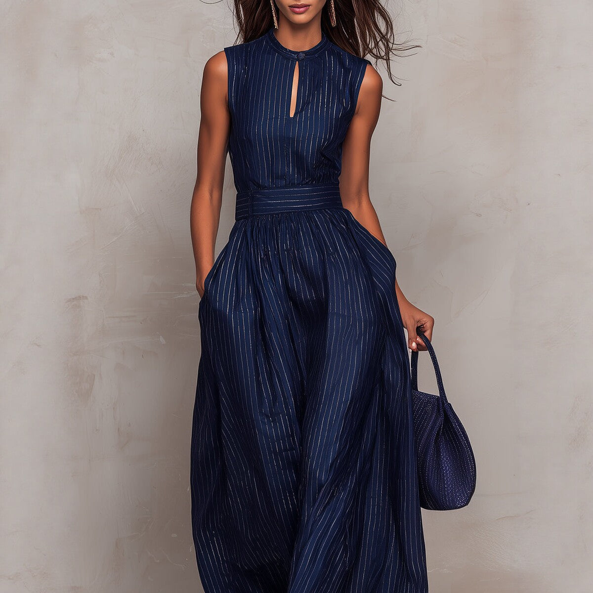 Celeste | Metallic Pinstripe Jumpsuit