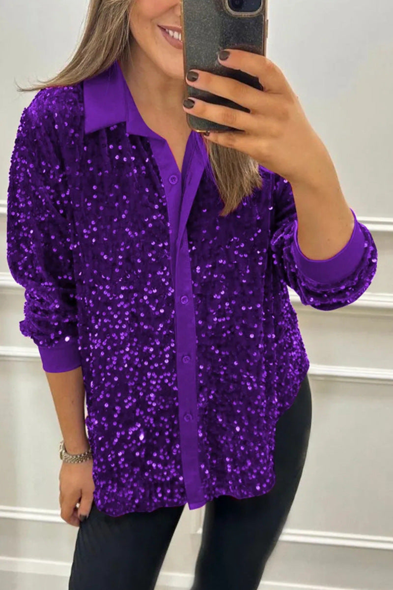 Ciara | Shimmer Sequin Shirt