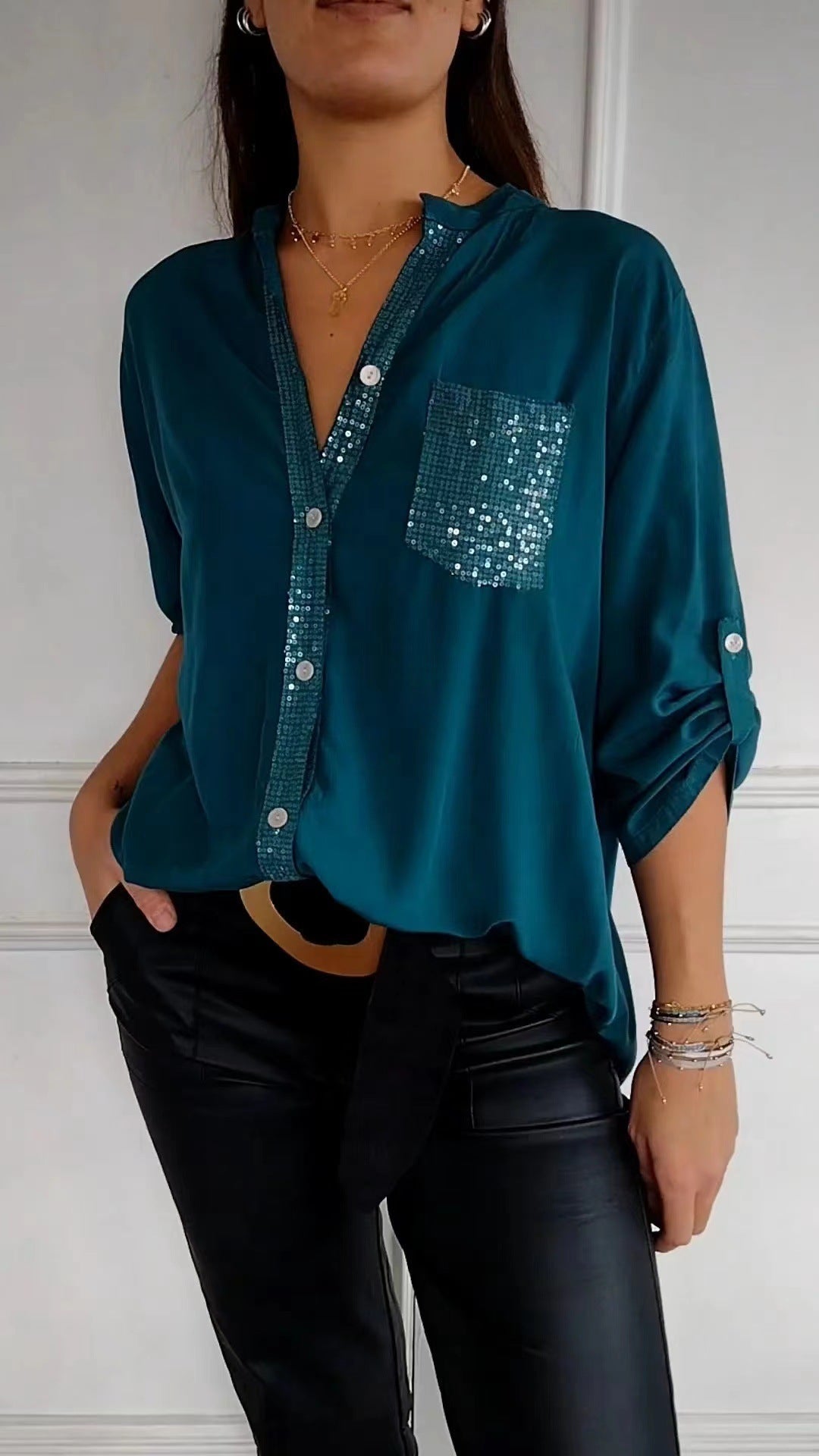 Danica | Sequin Detailed Blouse