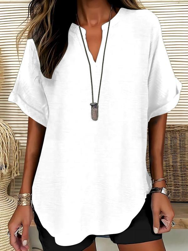 Genneva | Casual Plain Short Sleeve Blouse