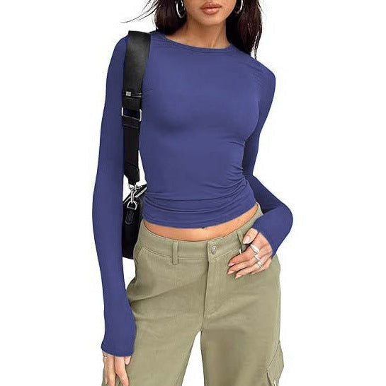 Jihyo | Casual Long Sleeve Round Neck Top