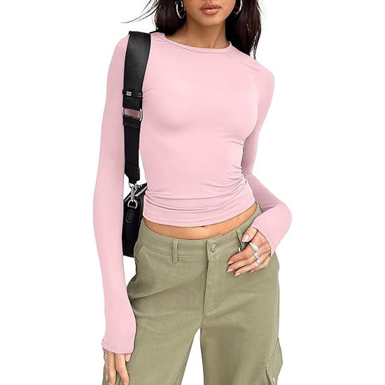 Jihyo | Casual Long Sleeve Round Neck Top