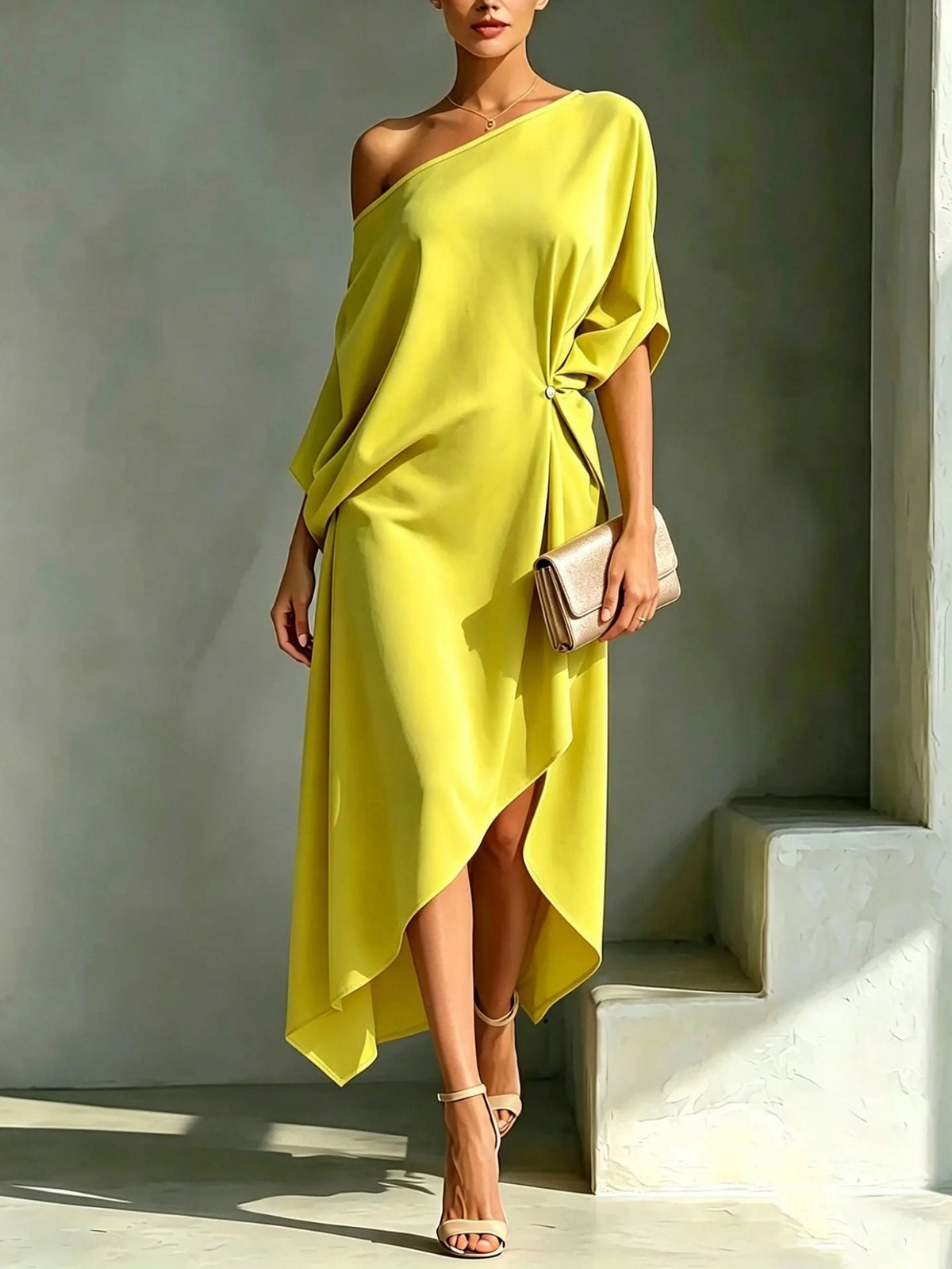 Camila | Elegant Asymmetric Midi Dress