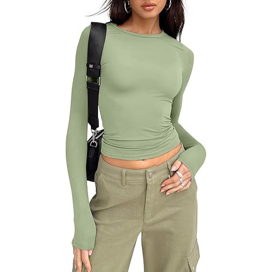 Jihyo | Casual Long Sleeve Round Neck Top