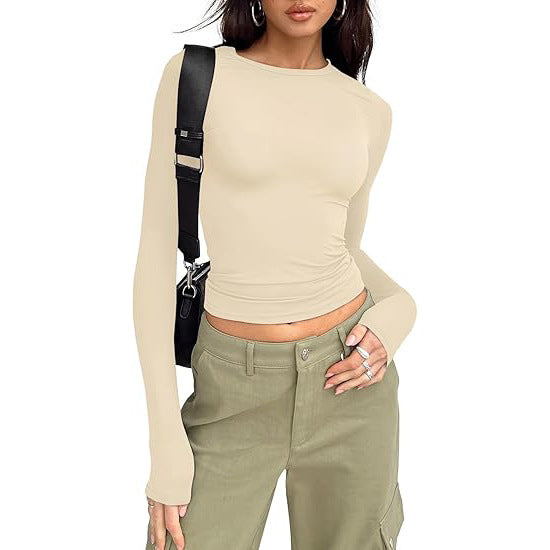 Jihyo | Casual Long Sleeve Round Neck Top