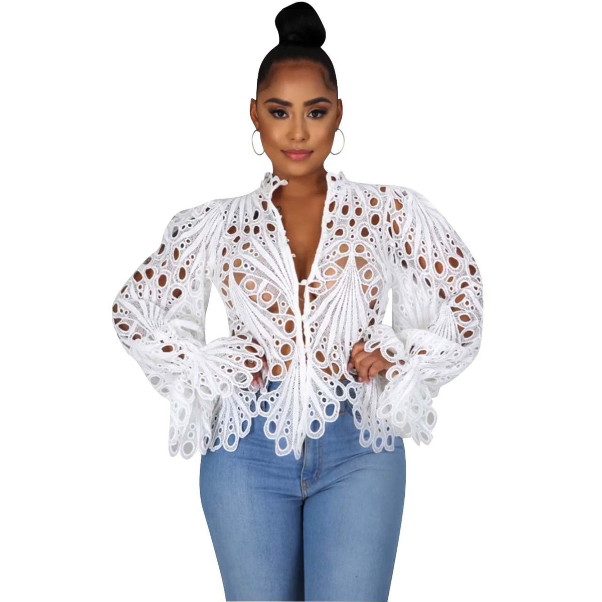 Isali | Chic Asymmetrical Flounce Sleeve Blouse