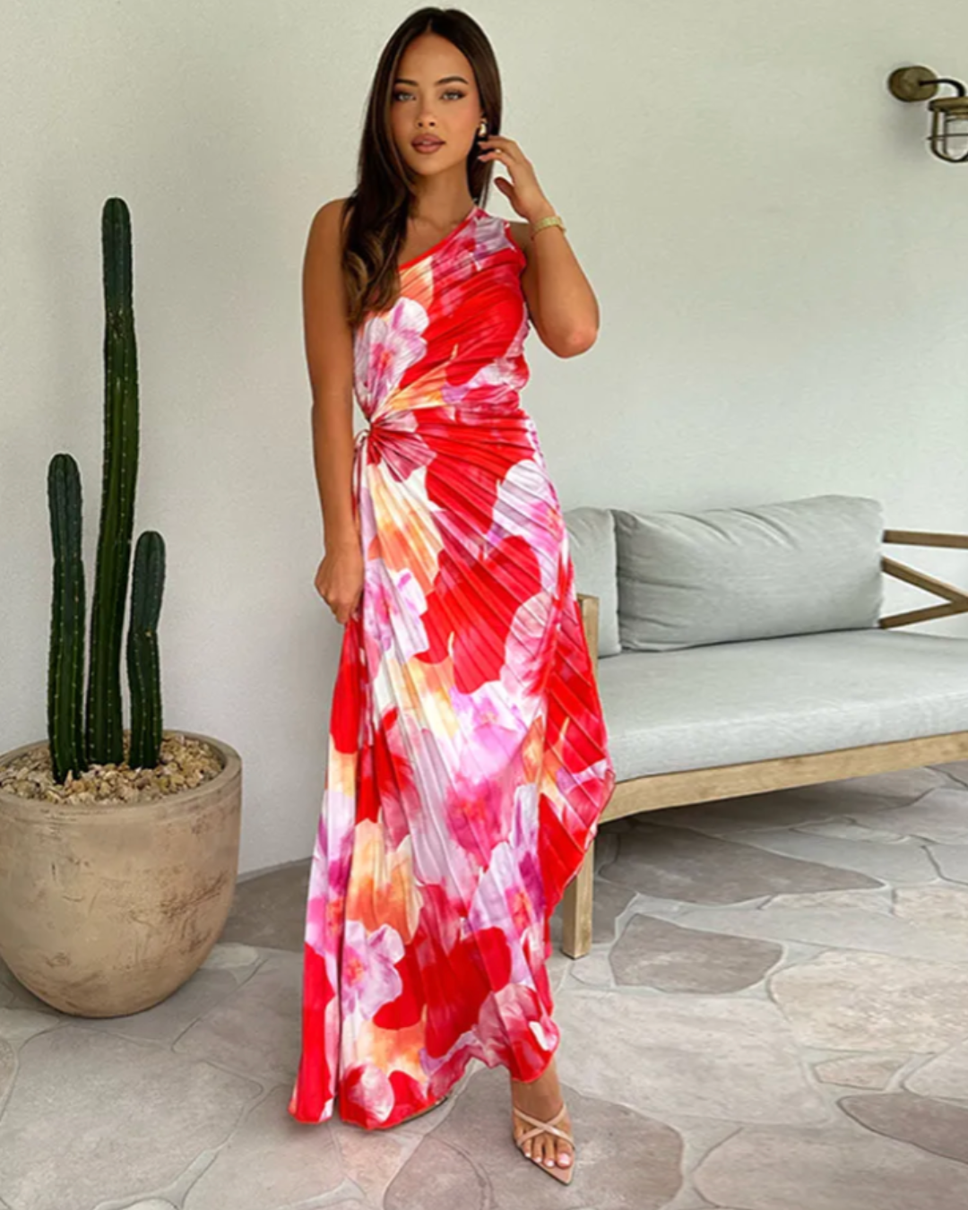 Camille | Vibrant Tropical Evening Dress