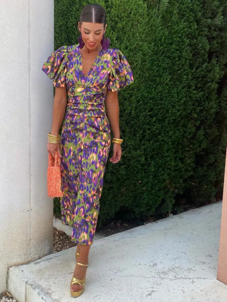 Penelope | Vivid Pleated Midi Dress