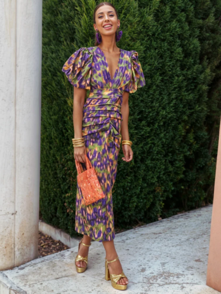 Penelope | Vivid Pleated Midi Dress