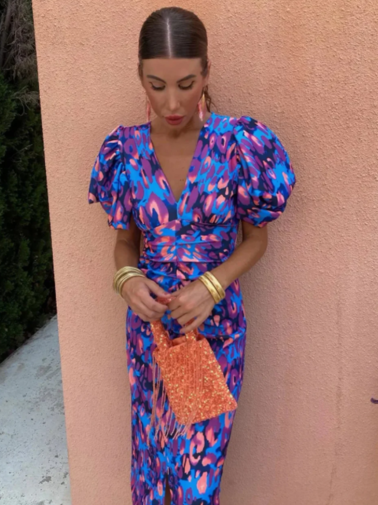 Penelope | Vivid Pleated Midi Dress