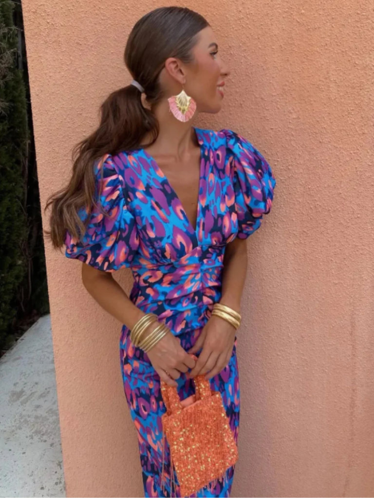 Penelope | Vivid Pleated Midi Dress