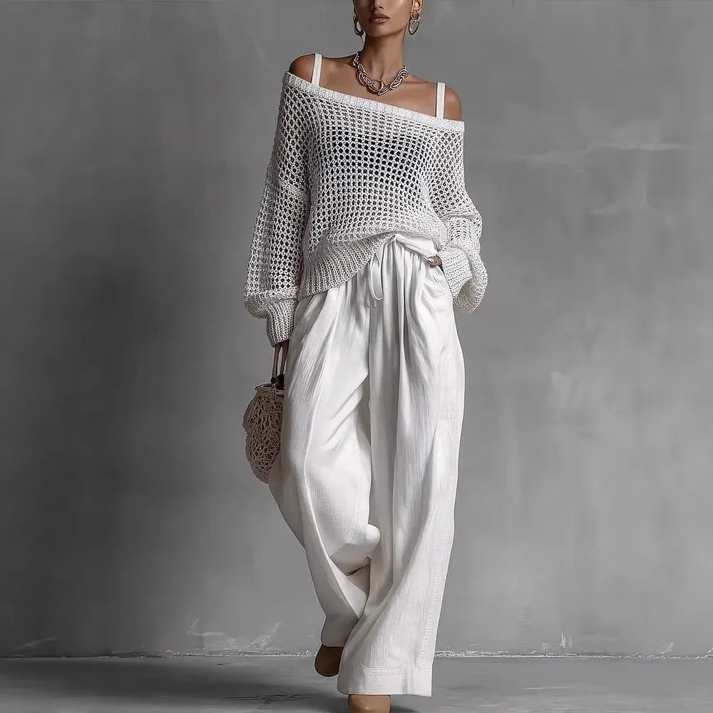 Claribel | Elegant Wide-Leg Two-Piece Set