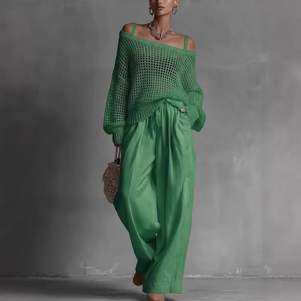 Claribel | Elegant Wide-Leg Two-Piece Set