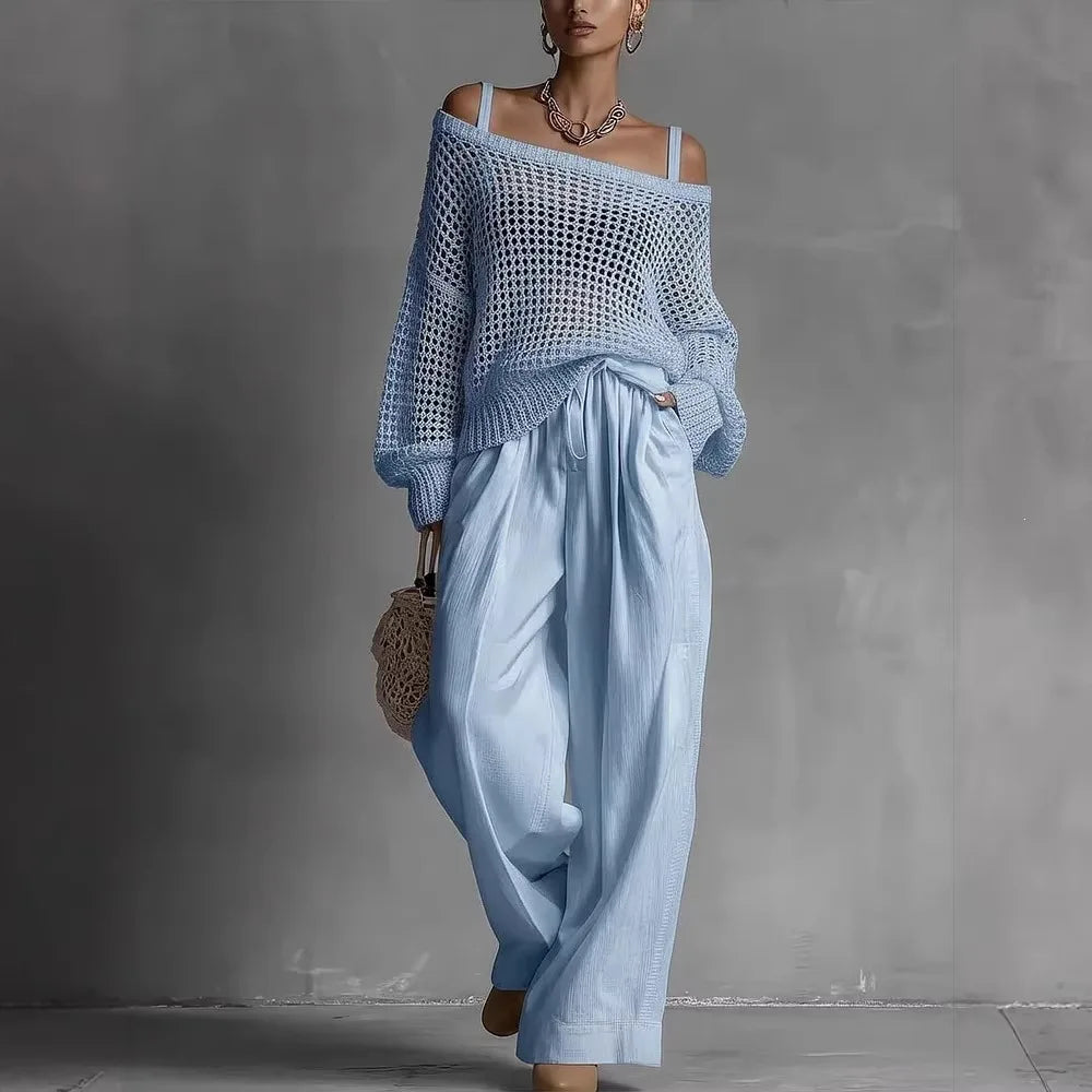 Claribel | Elegant Wide-Leg Two-Piece Set