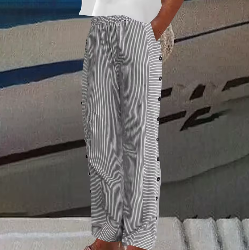 Sharon | Striped Loose Fit Wide-Leg Pants